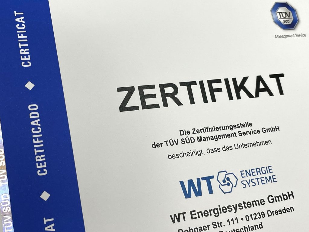 Zertifikat WT Energiesysteme GmbH